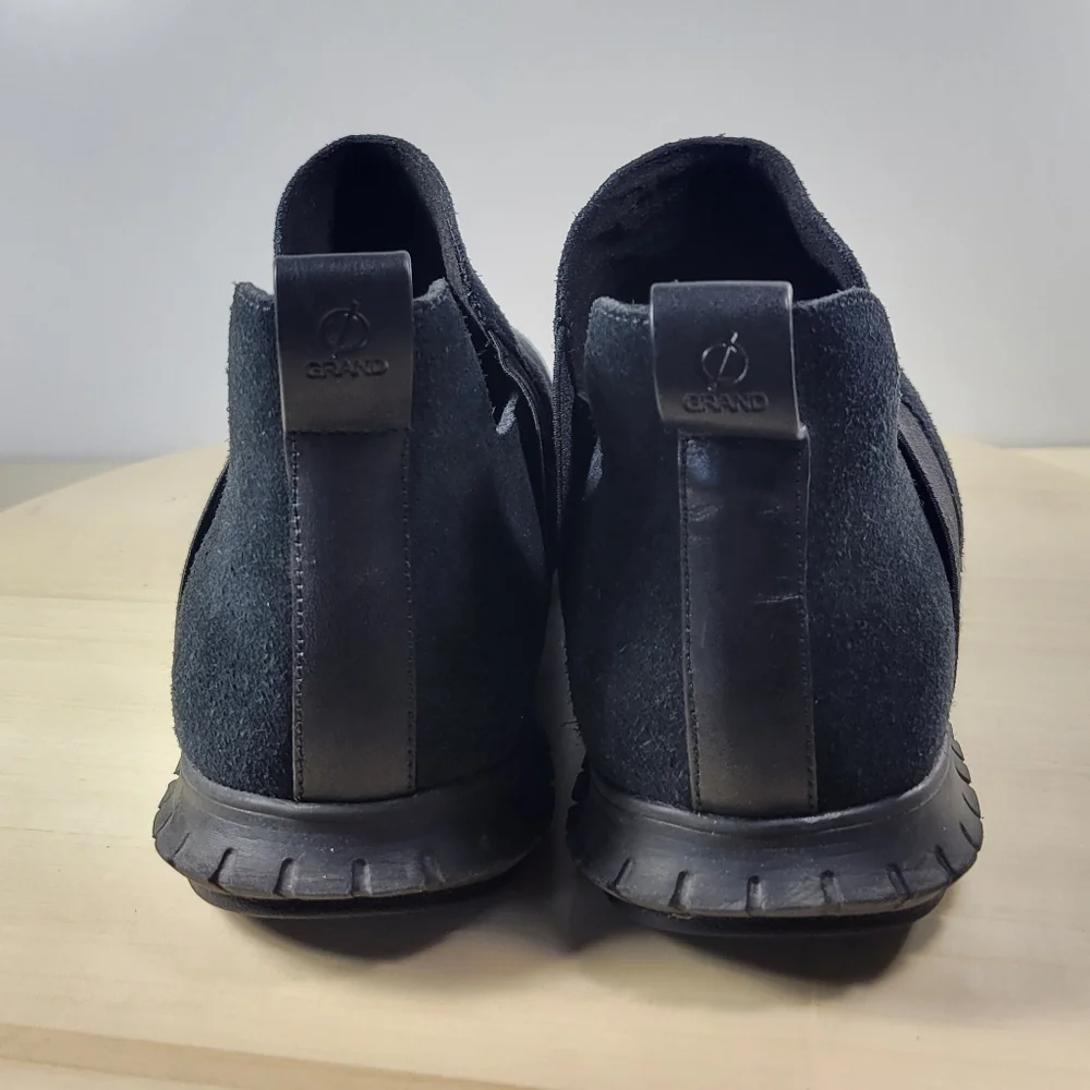COLE HAAN ZeroGrand Black Suede Slip On Booties Boots Women's Size 8 - Picture 4 of 12